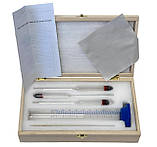 Набір ареометрів АСП-3 із мірним циліндром 100мл у дерев'яному футлярі, фото 5