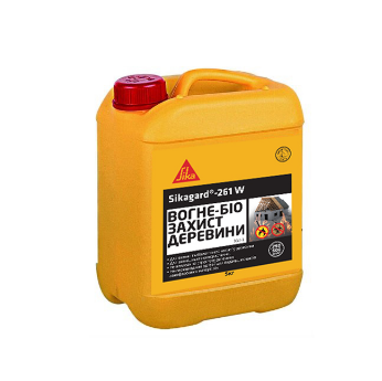 Вогнебіозахист для деревини на водній основі для зовнішніх робіт Sikagard - 261 W, 5 л, фото 1