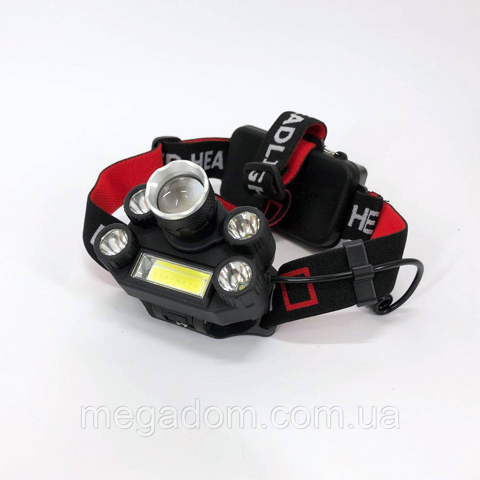 Потужний налобний LED ліхтар Bailong BL-T64-T6+4XPE+COB, Налобний UW-717 ліхтарик bailong