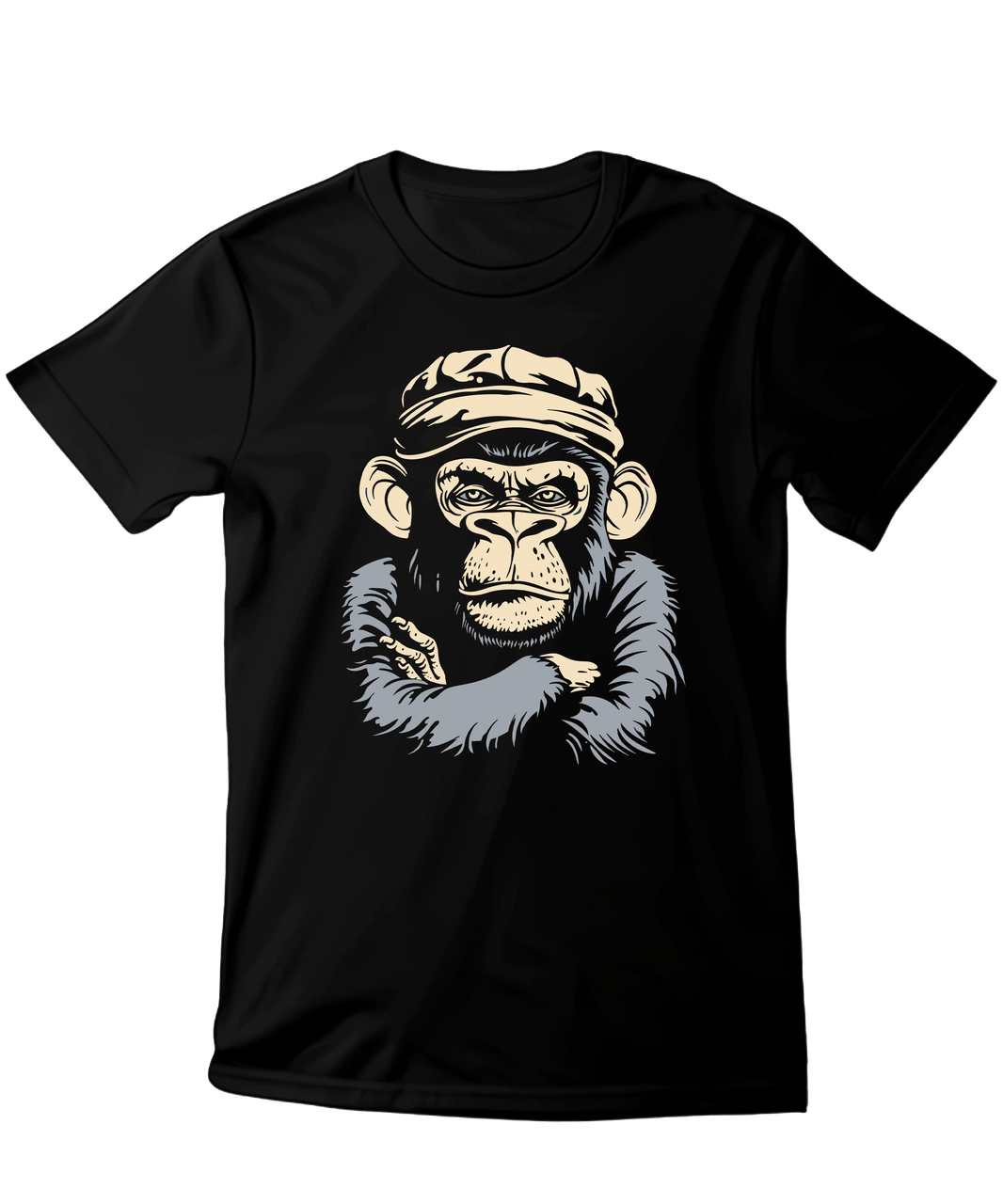 Футболка чоловіча унісекс Stedman з принтом MONKEY XS чорна, фото 1