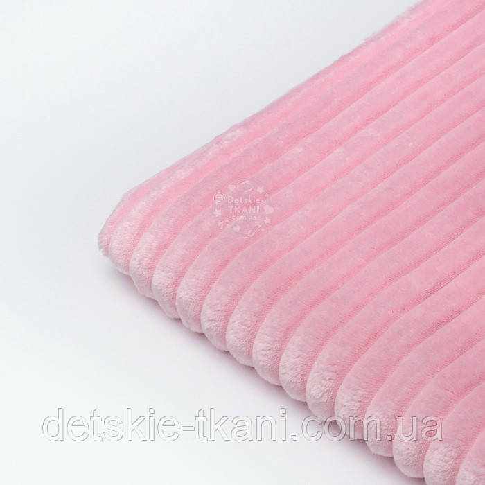 Клаптик плюшу Stripes світло-рожевого кольору, щільність 280 г/м2, розмір 70*160 см, фото 1