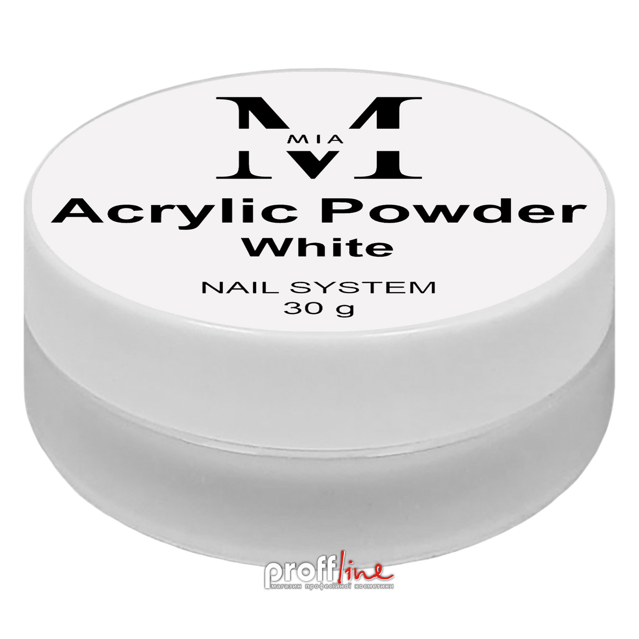 Акрилова пудра для нігтів Mia-M Acrylic Powder White біла, 30 г, фото 1