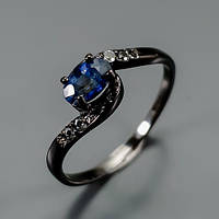 Сапфір синій срібна каблучка, 2374КС