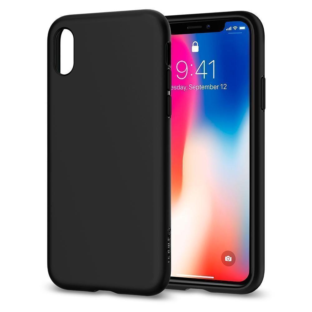 Чохол Spigen Liquid Crystal для iPhone X Matte Black (057CS22119)