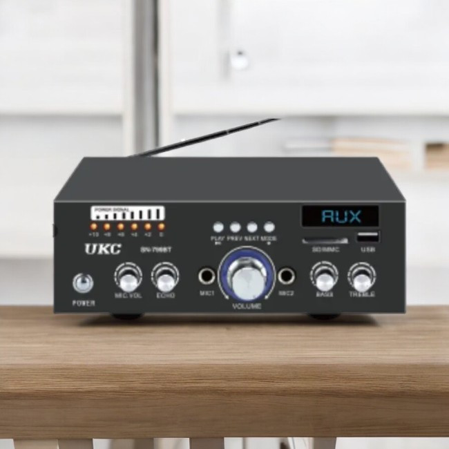 Підсилювач звуку 799BT 50 Вт, Bluetooth, USB, SD, MIC, радіо, аудіопідсилювач