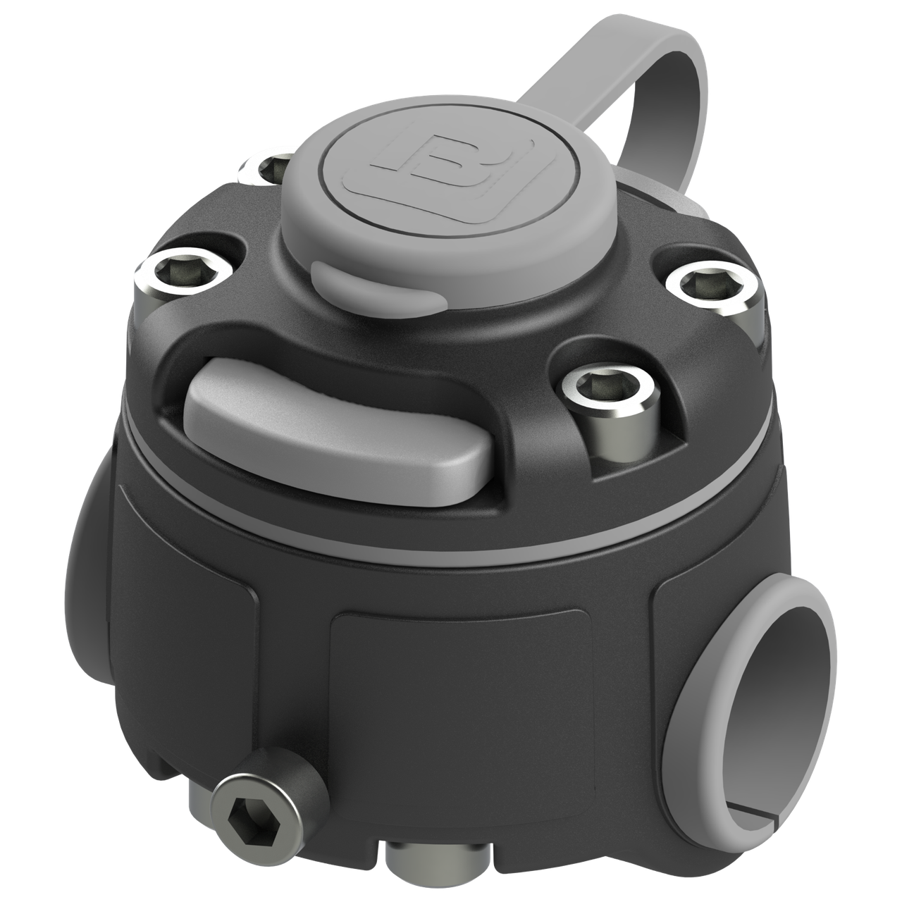 Монтажна система BORIKA FASTen FMr125 чорно-сіра d 22/25 мм для кріплення аксесуарів на трубах та поручнях (01.01.008.02.43), фото 1