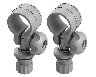 Комплект хомутів з армованим адаптером (підсилені уключини) для труб і весел Ø 32 мм, 2 шт. Rl032-2 сірий BORIKA FASTen