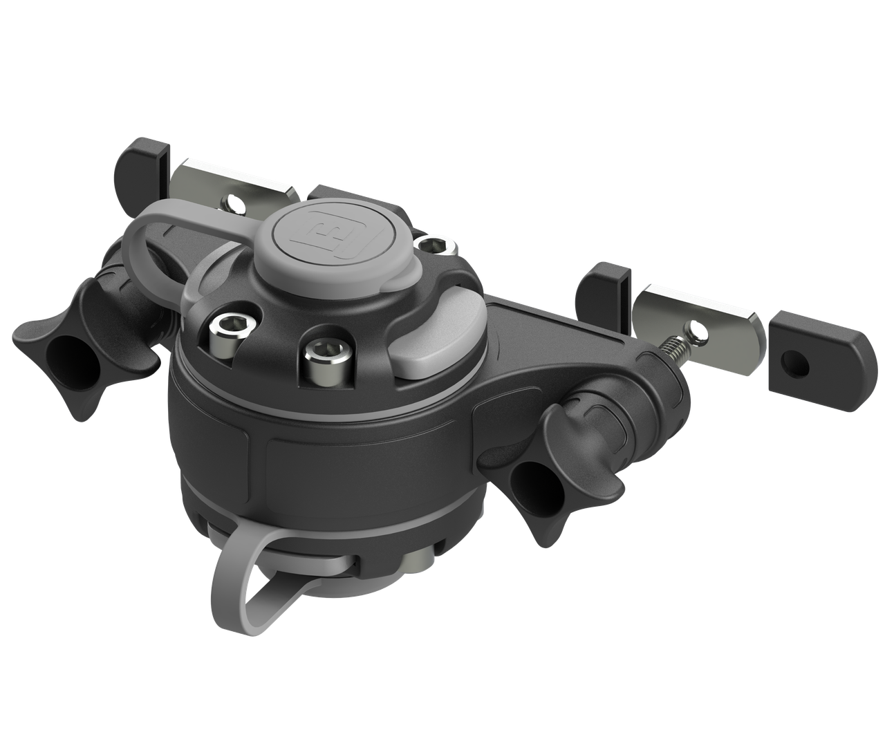 Монтажна система BORIKA FASTen FMa-2 чорно-сіра з двома замками для кріплення аксесуарів на профілі з Т-пазом (01.01.013.03.01), фото 1