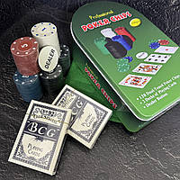 Набір для покеру в металевій коробці IG-6612 на 120 фішок номіналом