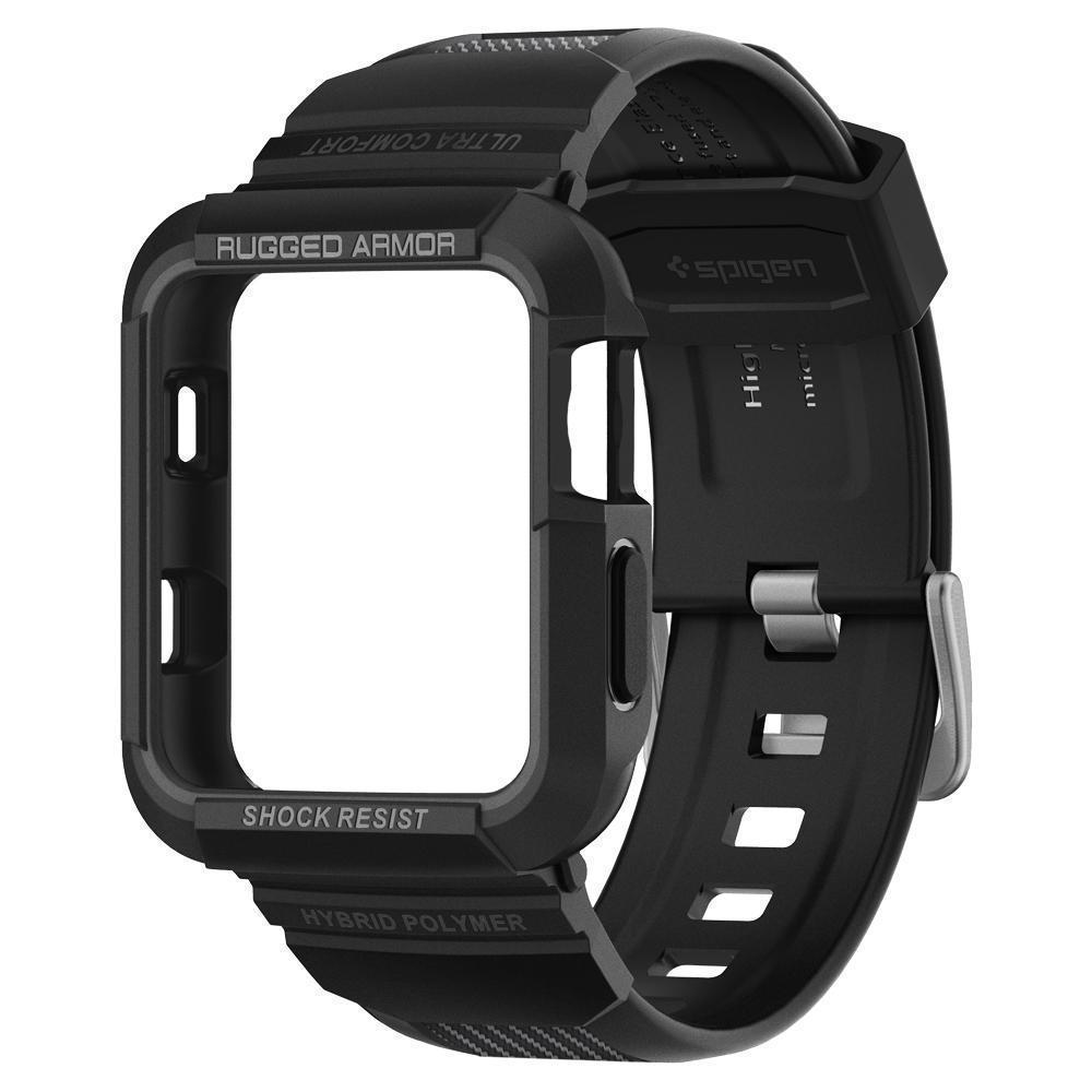 Чохол з ремінцем Spigen Rugged Armor Pro для Apple Watch 1/2/3 38mm Black (058CS22407)