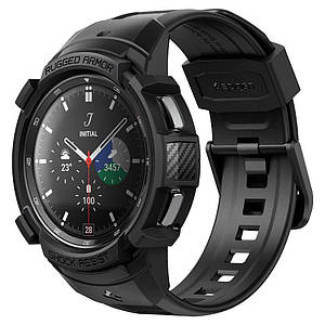 Чохол з ремінцем Spigen Rugged Armor Pro для Samsung Galaxy Watch 4 Classic 42mm Black (ACS03833)