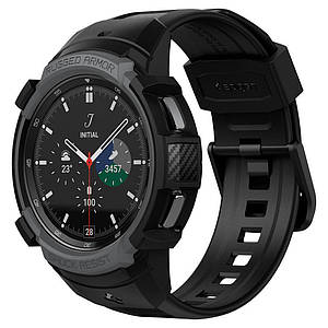 Чохол з ремінцем Spigen Rugged Armor Pro для Samsung Galaxy Watch 4 Classic 46mm Charcoal Grey (ACS03652)