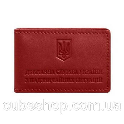 Шкіряна обкладинка для посвідчення ДСНС з кишенею (зелена)