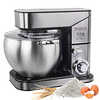 Потужний тістоміс Royalty Line RL-PKM 2800 на 12 л 2800 Вт планетарний міксер 3 насадки 6 швидкостей + пульсація