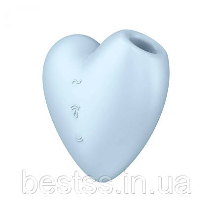 Кліторальний вібростимулятор з повітряними імпульсами Satisfyer Cutie Heart Blue, фото 1