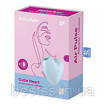 Кліторальний вібростимулятор з повітряними імпульсами Satisfyer Cutie Heart Blue, фото 4