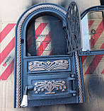 Дверцята для пічки, каміна, барбекю "Троянда Молдавська" з склом, фото 3