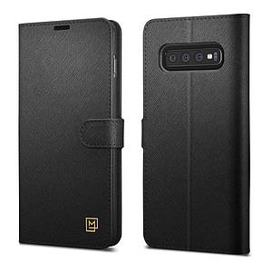 Чохол-книжка Spigen La Manon Wallet Saffiano для Samsung Galaxy S10 Black (605CS25819)