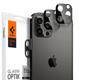 Скло на камеру Spigen GlastR Slim Optik Camera Lens 2-Pack для iPhone 12 Pro Max Black (AGL01797)