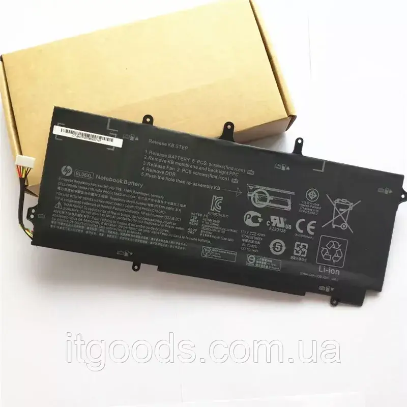 Оригінальна батарея HP BL06XL BLO6XL 42Wh для EliteBook Folio 1040 G0 G1 G2 HSTNN-DB5D HSTNN-W02C