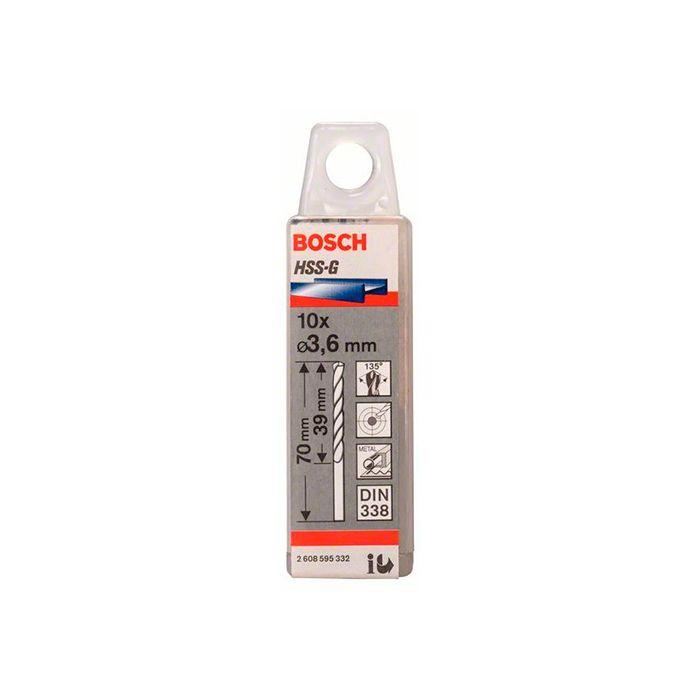 Свердло для металу Bosch HSS-G, 3.6x70 мм (10 шт.) (2608595332), фото 1