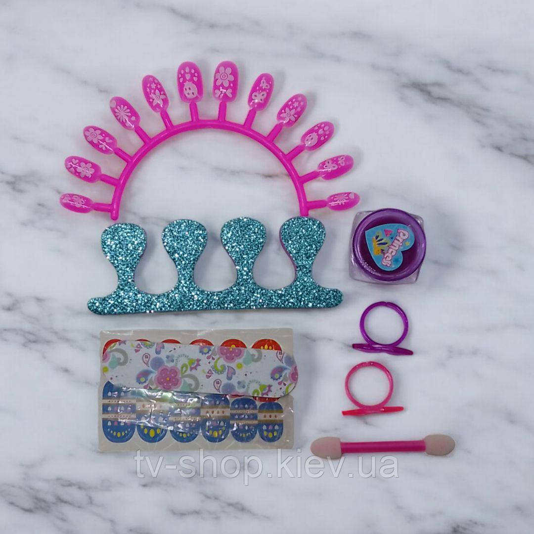 Набір накладних нігтів із наклейками, блискіком і кільцями "Beauty nails"