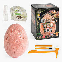 Розкопки динозавр Яйце BKG 012, 2 фігурок + 2 бонусні, 12 карт із динозаврами, молоток, щітка, долото
