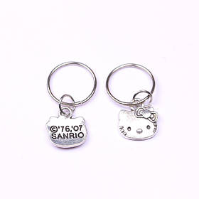 Пірсинг кільця з декором "Hello Kitty" металеві прикраси для афрокос аксесуари для зачісок дред