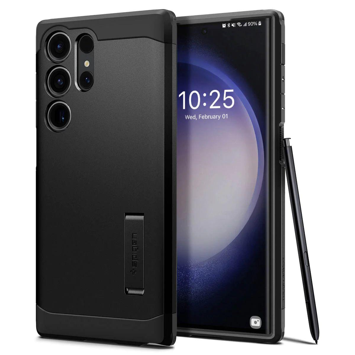 Чохол Spigen Tough Armor до Samsung Galaxy S23 Ultra Black (ACS05623), фото 1