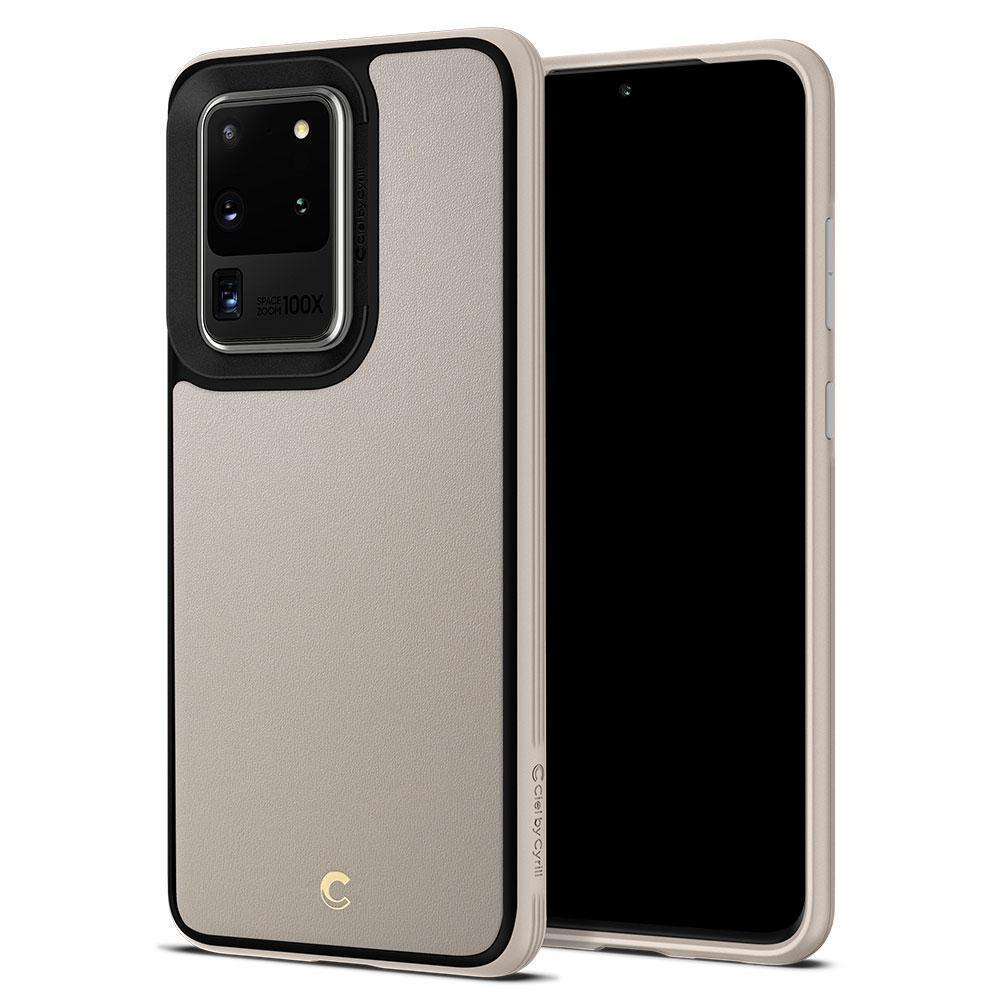 Чохол Spigen Ciel Leather Brick для Samsung Galaxy S20 Ultra Taupe (ACS00730), фото 1