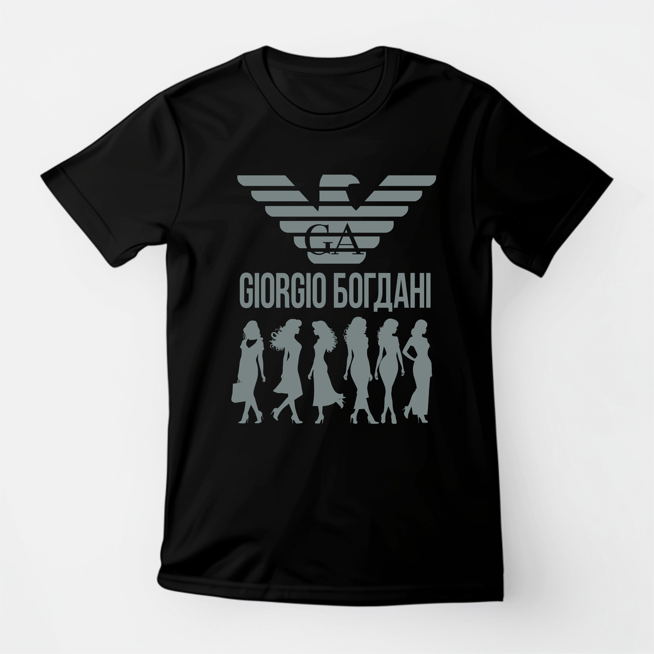 Футболка жіноча унісекс Stedman з принтом GIORGIO БОГДАНІ XS чорна, фото 1