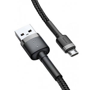 Дата-кабель Baseus Cafule 2.4 A micro USB 1м Black/Gray (CAMKLF-BG1)