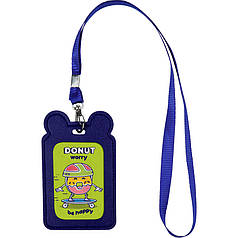 Бейдж вертикальний К20-296-02 на шнурку синій