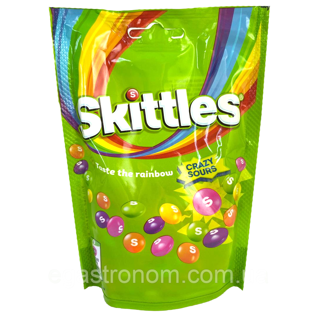 Драже кисломікс Скітлс Skittles crazy sours 136g 15шт/ящ (Код: 00-00013319)