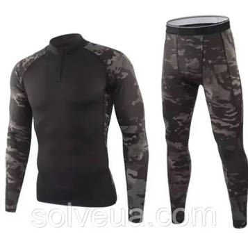 Термобілизна Чоловіча тактична Dark Camo М peremogaua L