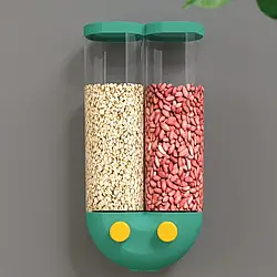 Диспенсер для сипких продуктів, 2 кг, 33х16х8 см, Зелений/Настінний органайзер для круп із дозатором