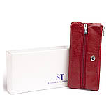 Ключниця-гаманець з кишенькою жіноча ST Leather 19352 Бордова 15,5х7х0,5 см, фото 5