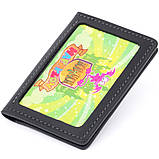 Візитниця з обкладинкою для ID-паспорта з натуральної шкіри GRANDE PELLE 11290 Чорна 9,7х7х0,5 см, фото 3