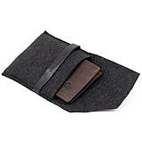 Тонке горизонтальне портмоне Cardi без застібки у вінтажній шкірі GRANDE PELLE 11310 Коричневе 12х8х1, фото 5