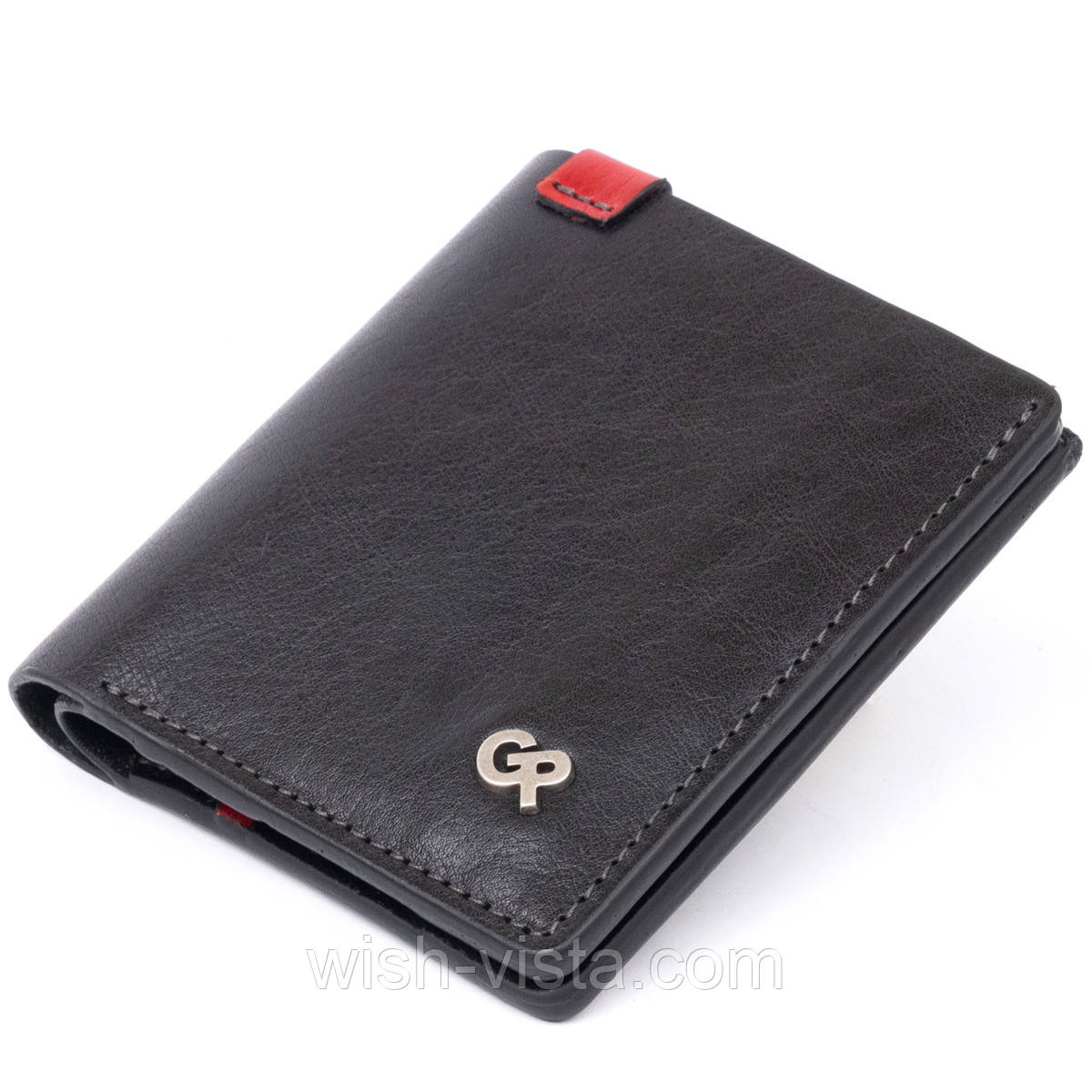 Стильне портмоне-кредитниця комбі в гладкій шкірі GRANDE PELLE 11327 Чорне 9х10х1, фото 1