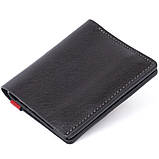 Стильне портмоне-кредитниця комбі в гладкій шкірі GRANDE PELLE 11327 Чорне 9х10х1, фото 2