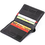 Стильне портмоне-кредитниця комбі в гладкій шкірі GRANDE PELLE 11327 Чорне 9х10х1, фото 3