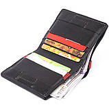 Стильне портмоне-кредитниця комбі в гладкій шкірі GRANDE PELLE 11327 Чорне 9х10х1, фото 4