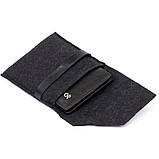 Стильне портмоне-кредитниця комбі в гладкій шкірі GRANDE PELLE 11327 Чорне 9х10х1, фото 5