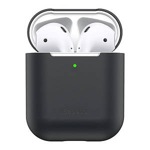 Чохол Baseus Super Thin Silica Gel для Apple AirPods Black (WIAPPOD-BZ01)