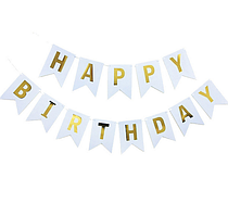Паперова гірлянди "HAPPY BIRTHDAY", біла