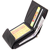 Портмоне з ланцюжком Vintage 20424 Чорне 11х9х1, фото 3