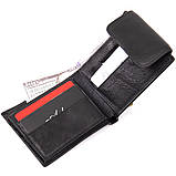 Портмоне з ланцюжком Vintage 20424 Чорне 11х9х1, фото 4