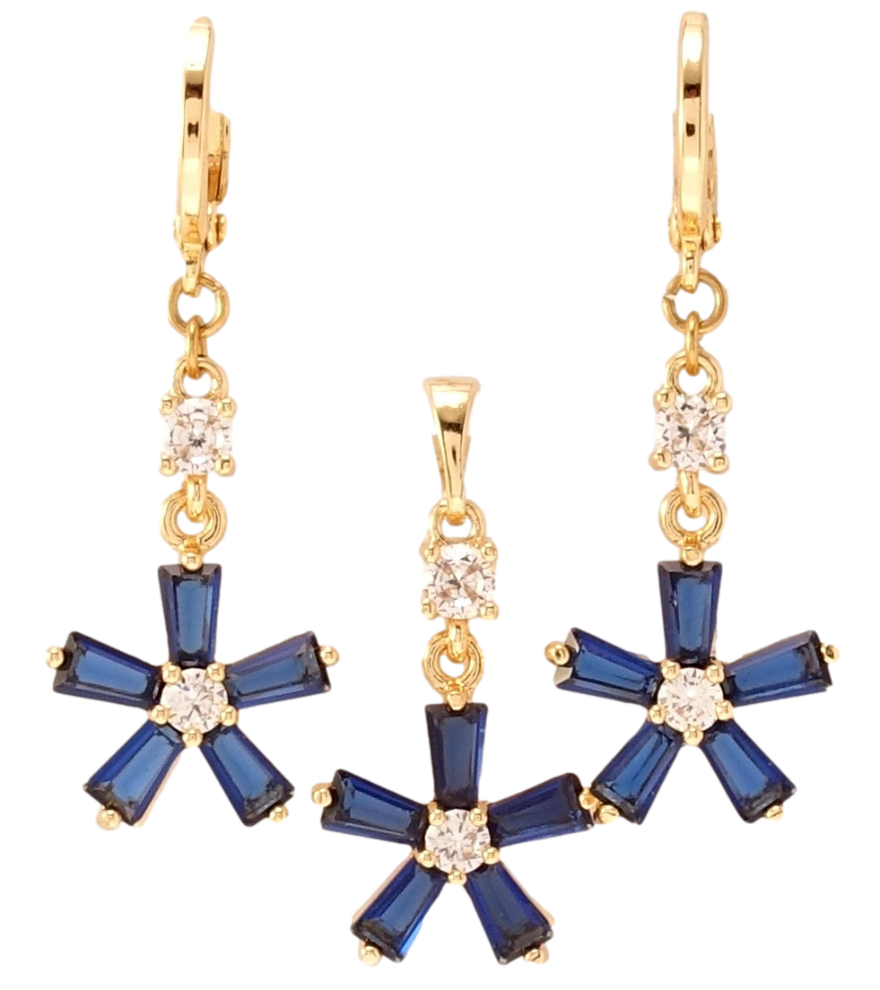 Xuping M&L Колір 18K Сережки Кулон "Сині кристальні квіточки", фото 1