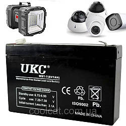 Свинцево-кислотний акумулятор (6V 7A) для аварійного світильника / Герметична акумуляторна батарея / АКБ